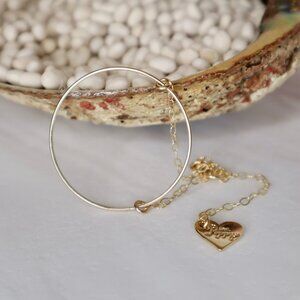 Delicate Circle Chain Bracelet 14K Gold